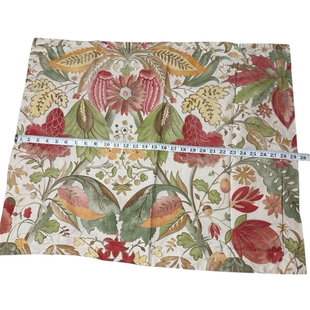 Pottery Barn Sham Courtney Large Floral Cream Sage Gold Red Just One Rare EUC